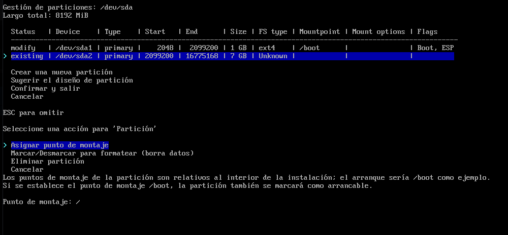 Configuración manual